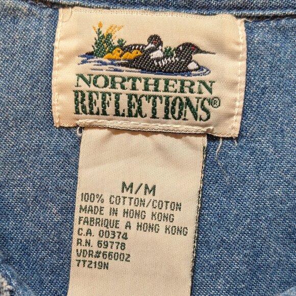 Vintage Northern Reflection Cotton Denim Embroidered Wildflower Midi Dress - Picture 6 of 13